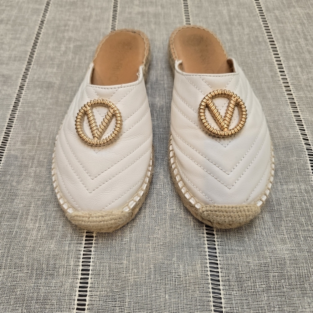 Valentino White Espadrilles Mules Size 36 Made In SPAIN ( Size 6 Usa) - Picture 1 of 9